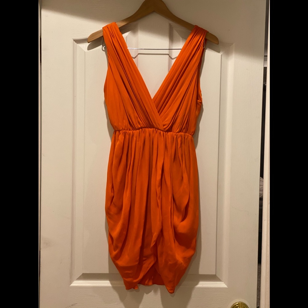 Alice & Olivia Orange Coral Tulip Dress XS NWT - Picture 3 of 5